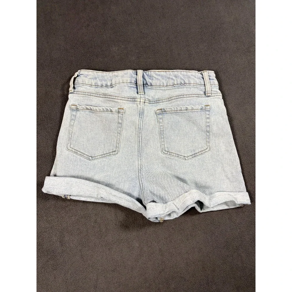 Art Class Cut Off Shorts Girls XL (14-16) Blue Denim Cotton Stretch Flat Front